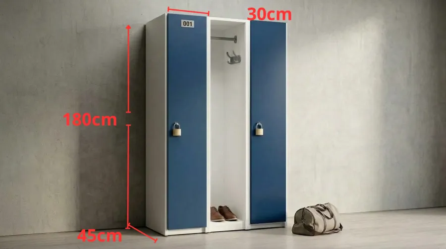 Locker de plástico de 1 puerta en color azul