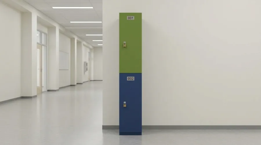 Locker de plástico de 2 puertas en tonos de madera