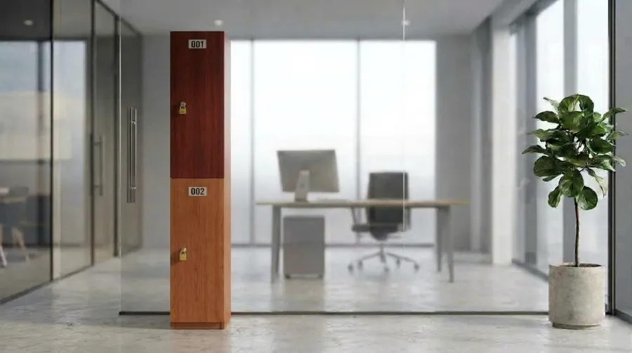 Locker de plástico de 2 puertas en verde y azul