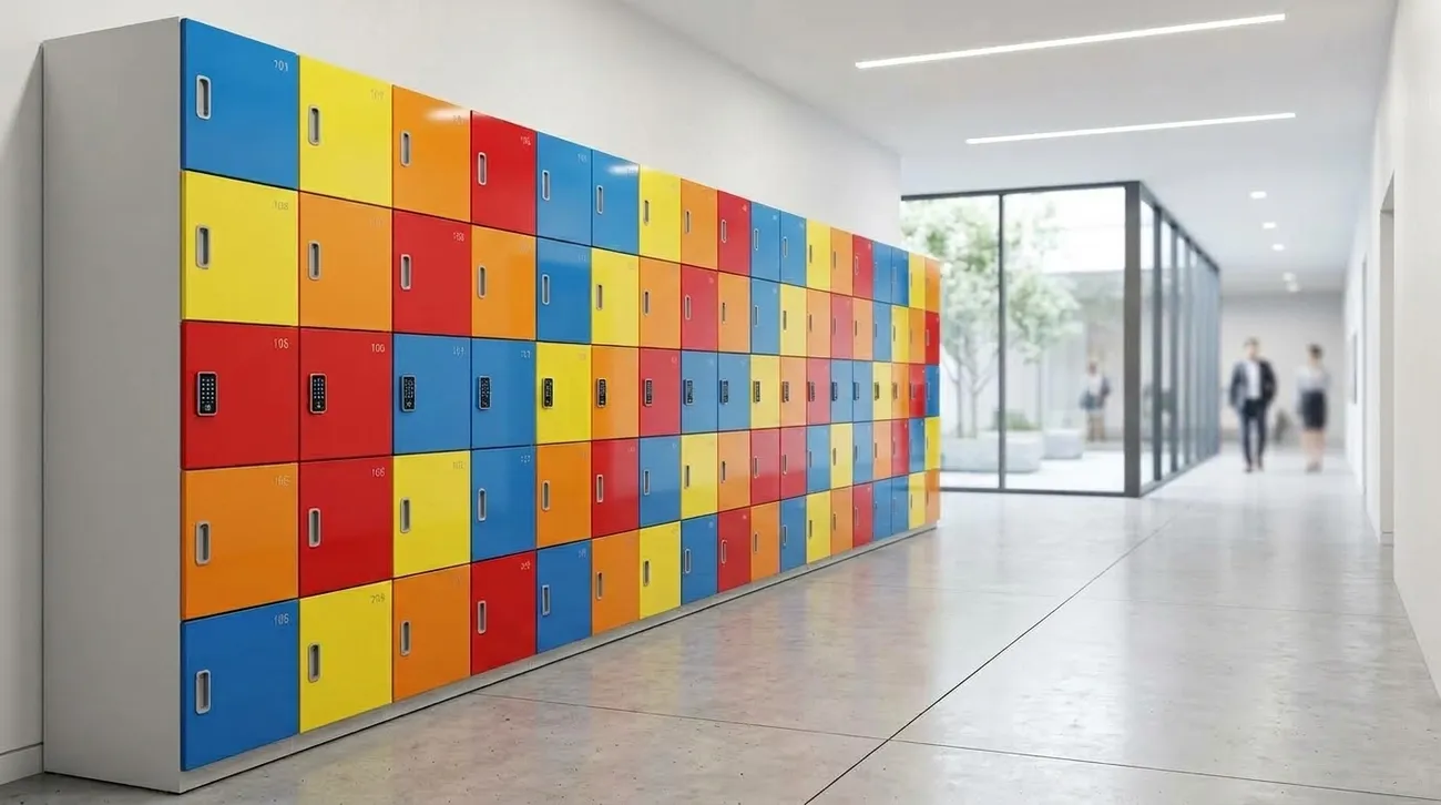 Lockers de plástico (PVC) de colores fabricados por LockSteel