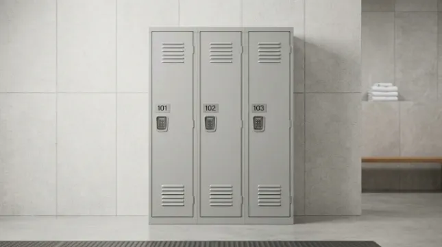 Lockers metálicos para vestidor de gimnasio