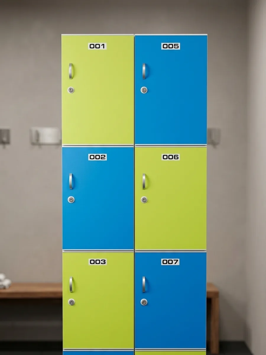 Locker de plástico verde y azul - LockSteel